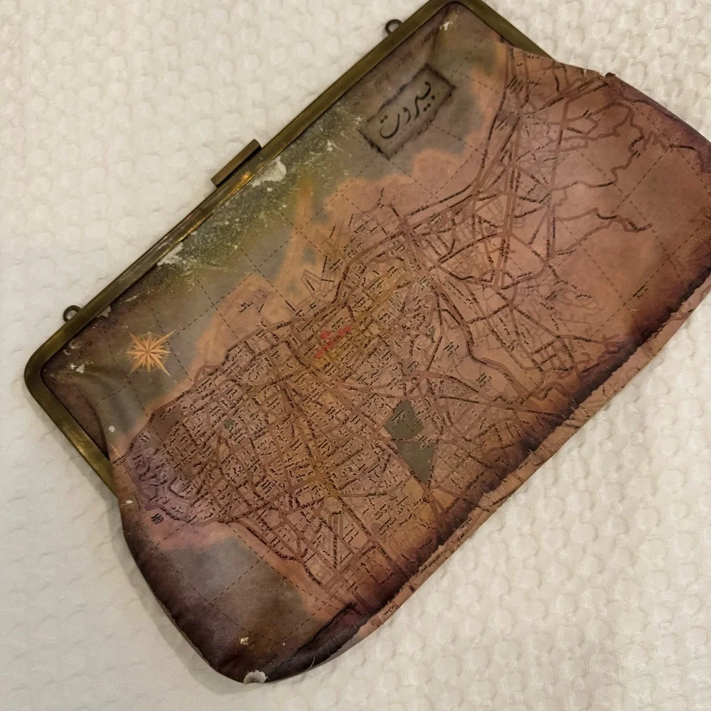 Sarah’s Bag Vintage Beirut Map Clutch